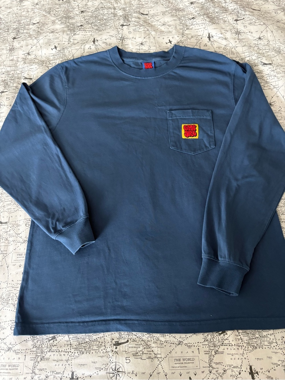 Empyre Navy Long-Sleeve Pocket Tee with Red-Yellow Patch